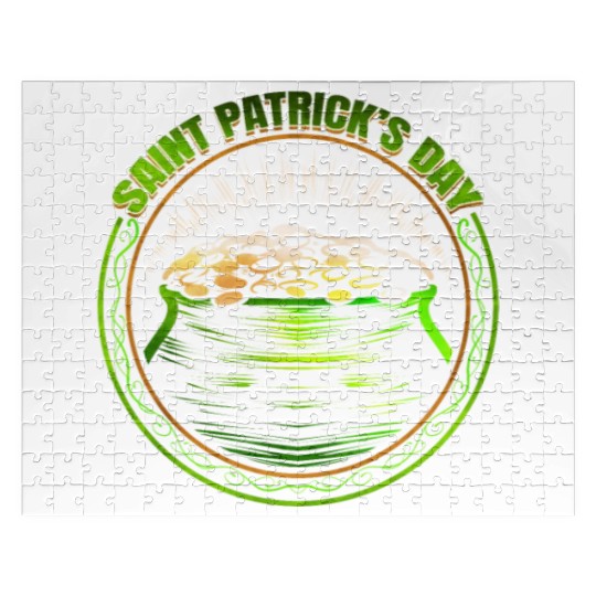Pot Of Gold Logo For St Patricks Day Jigsaw Puzzles