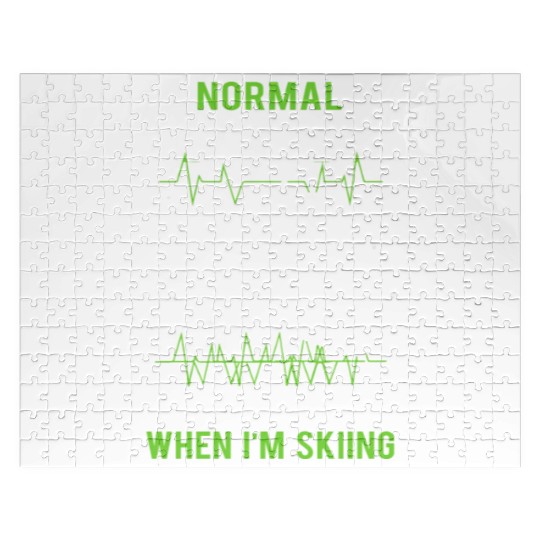 Normal Heartbeat funny skiing Jigsaw Puzzles design