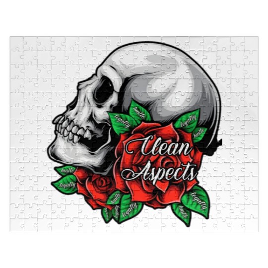 CA SKULL AND ROSES Jigsaw Puzzles