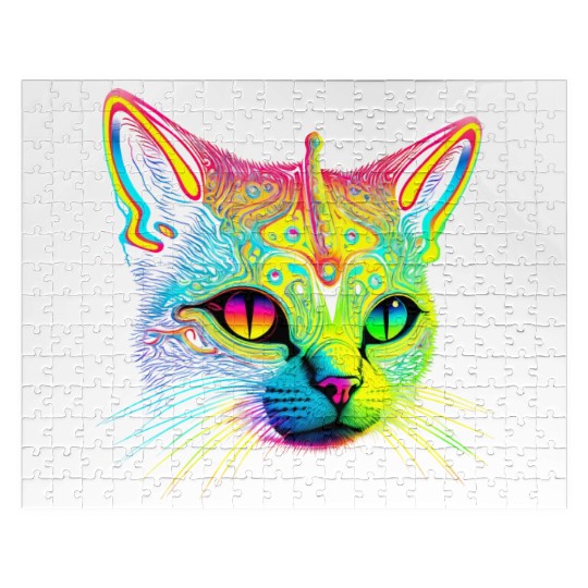 Alien cosmic cat Jigsaw Puzzles
