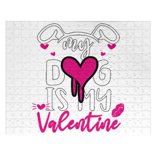 My dog is my valentine Jigsaw Puzzles