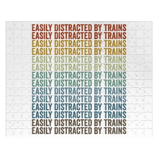 Easily Distracted By Trains Train Lover Jigsaw Puzzles
