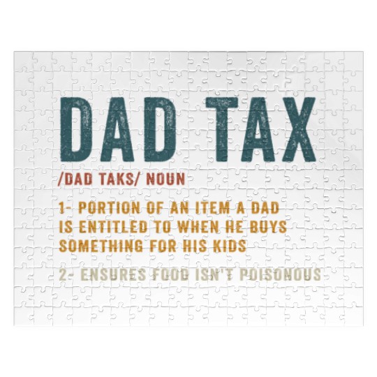 Vintage Dad Tax Definition Men Funny Father's Day Jigsaw Puzzles