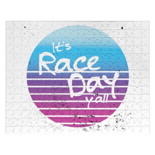 Its Race Day Y'all Retro Motorsports Racing Quote Jigsaw Puzzles