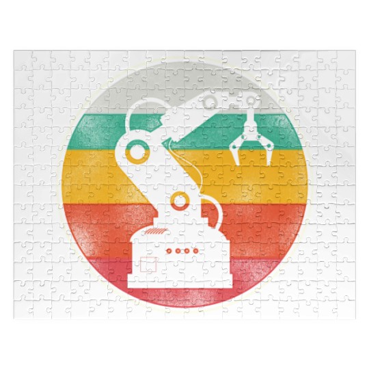 Robot Robotics Engineer Retro Jigsaw Puzzles