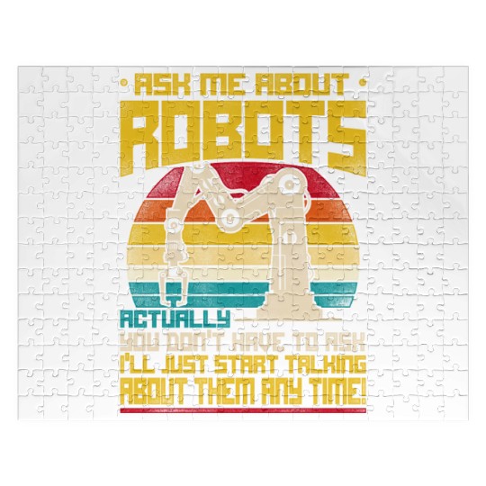 Robot Robotics Engineer Retro Jigsaw Puzzles