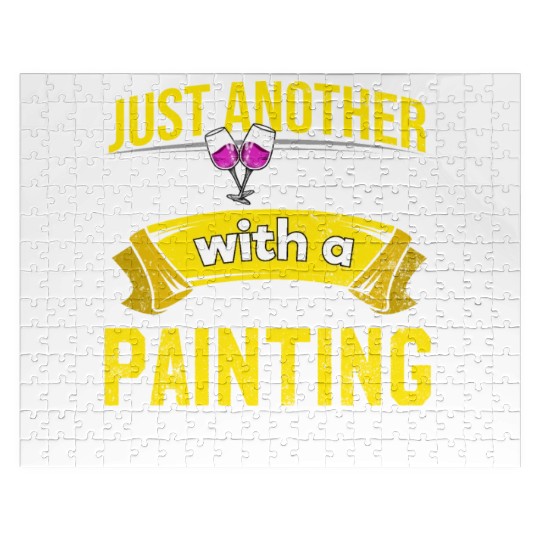 Wine Drinker with Painting Problem Wine Lover Funn Jigsaw Puzzles