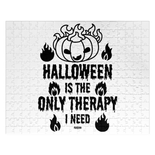 Halloween Therapy Funny saying gift Jigsaw Puzzles