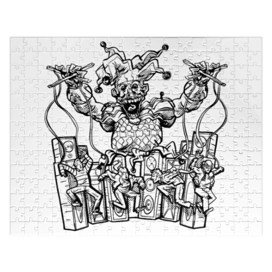 Scary clown dancing puppets Scary clown dancing pu Jigsaw Puzzles