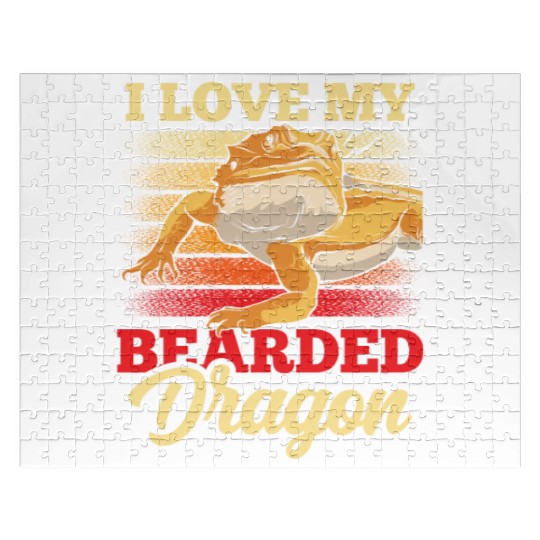 I Love My Bearded Dragon Reptile Pet Animal Lover Jigsaw Puzzles
