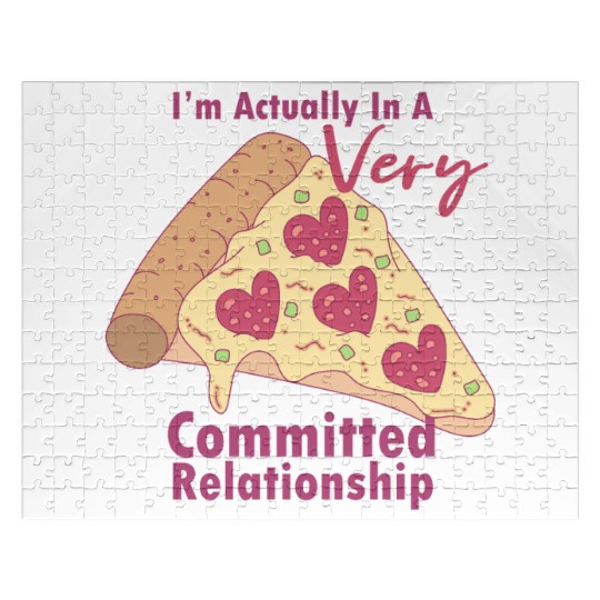 Anti-Valentines Very Committed Pizza Relationship Jigsaw Puzzles