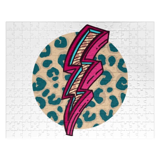 Cheetah Print Lightning Bolt Jigsaw Puzzles