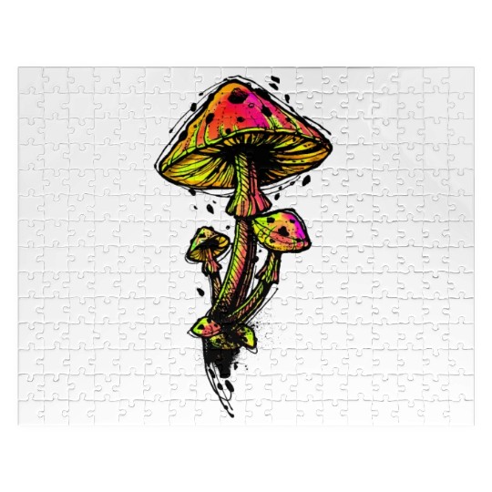 Psychedelic Mushrooms Illustration Jigsaw Puzzles