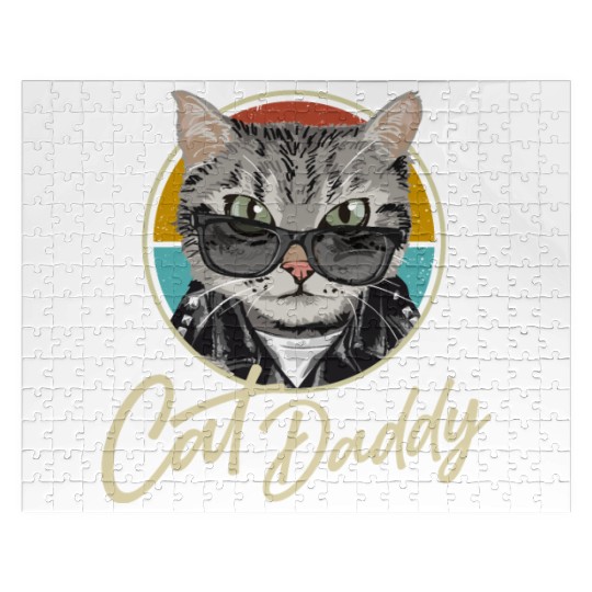 Funny Cute Cat Best Cat Dad Ever with My Cat Daddy Jigsaw Puzzles