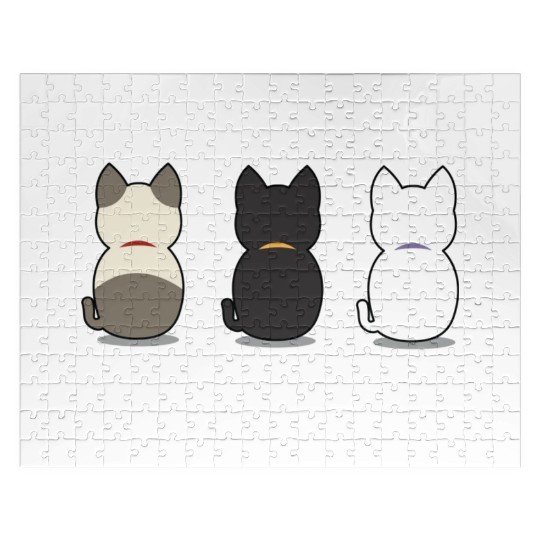 Nope not today three cute kittens illustration Jigsaw Puzzles