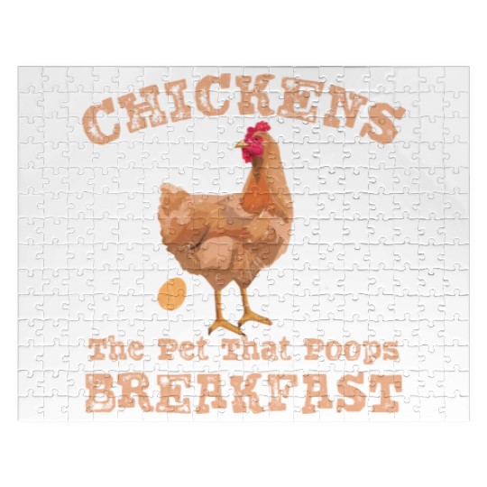 Chickens the Pet that Poops Breakfast Farmer Jigsaw Puzzles