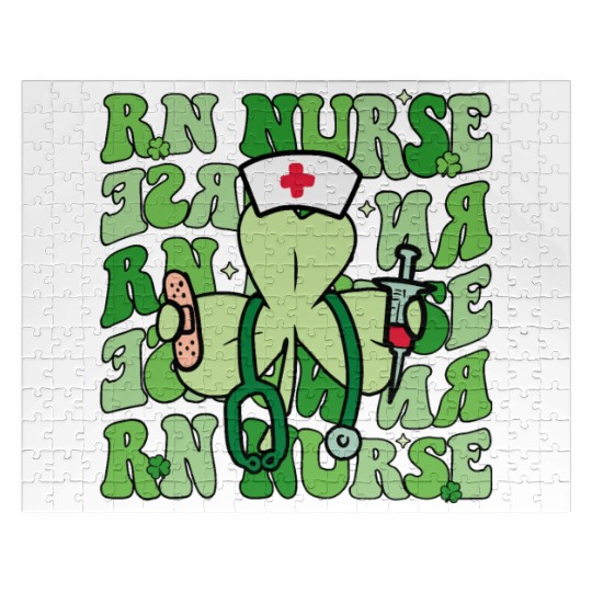 Groovy Registered Nurse Funny Shamrock Jigsaw Puzzles