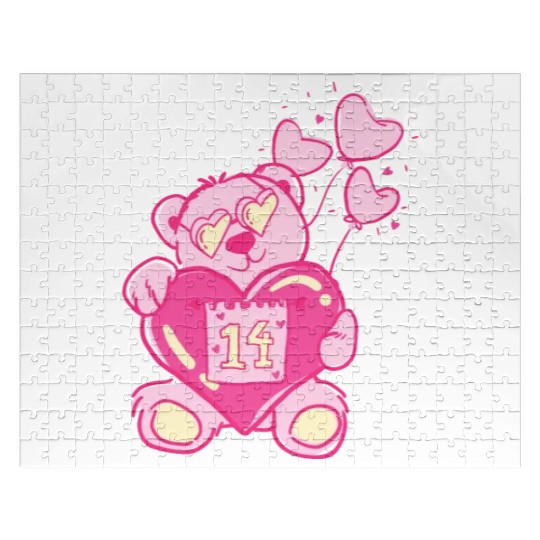 Teddy bear valentine with balloons Jigsaw Puzzles