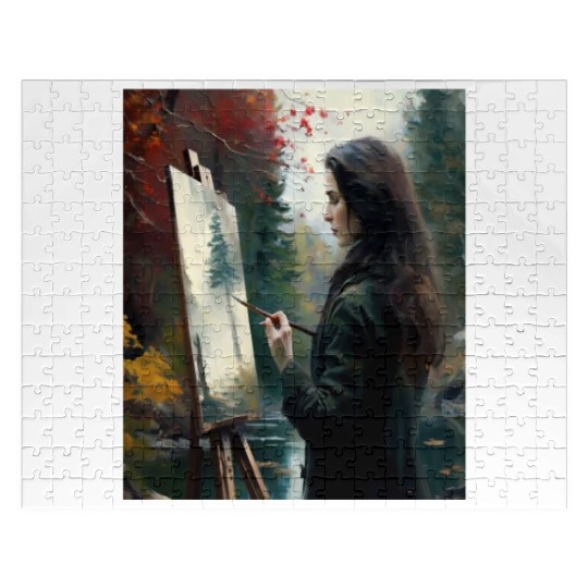 Art Painter Girl Nature Painting Art Painter Jigsaw Puzzles