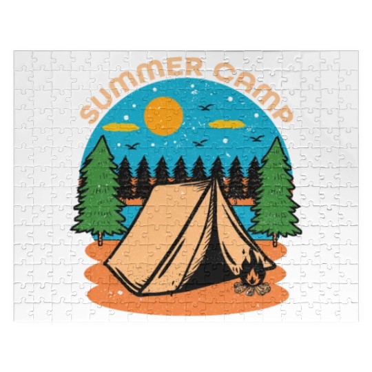 Happy Summer Camp Camping Lover FunnyT-Jigsaw Puzzles