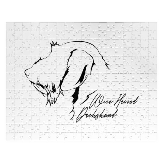 Funny Wire Haired Dachshund Profile dog mom Jigsaw Puzzles