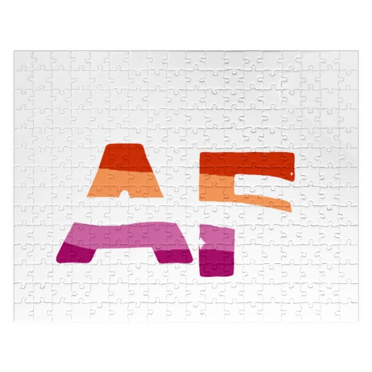 Lesbian Af LGBT Pride Lesbian Rainbow Flag Jigsaw Puzzles