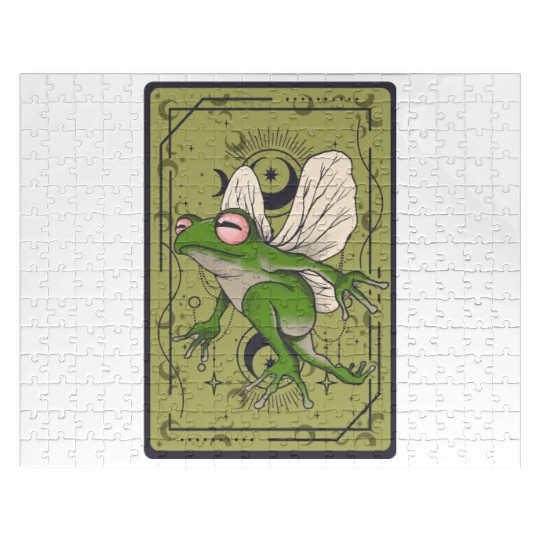 Frog Fairy Tarot Card Celestial Moon Occult Cottag Jigsaw Puzzles