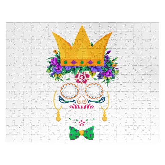 Mardi Gras Mask Flower Sugar Dia De Los Muertos Jigsaw Puzzles