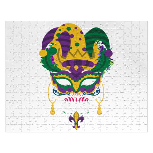 Mardi Gras Mask El Dia De Los Muertos Flower Sugar Jigsaw Puzzles