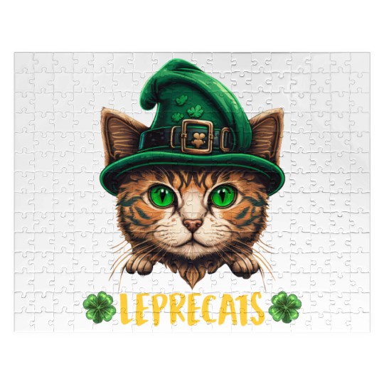 St. Patrick's Day cats leprecats kittens Jigsaw Puzzles