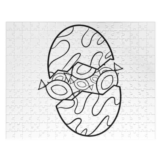 Easter Egg Filled With Sweet Candy As Color In Jigsaw Puzzles