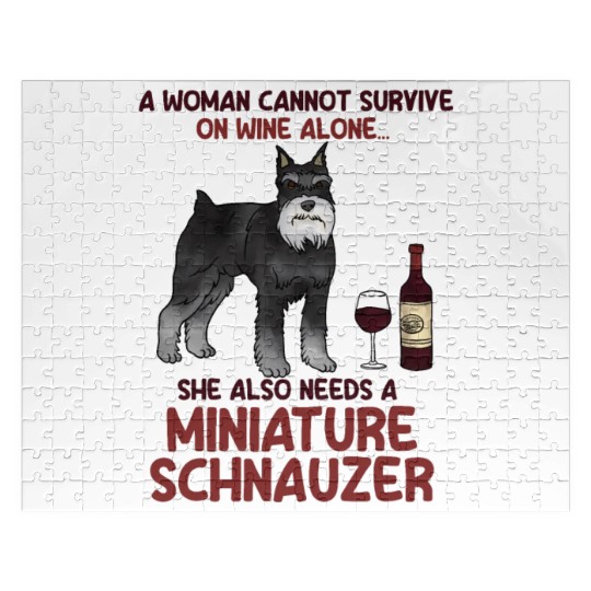 A Woman Cannot Survive On Wine Alone Miniature Sch Jigsaw Puzzles