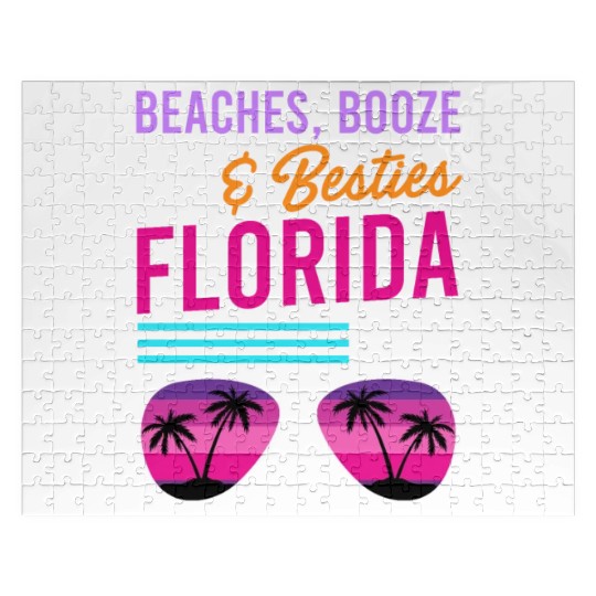 Beach Booze Besties Florida Vacation Spring Break Jigsaw Puzzles