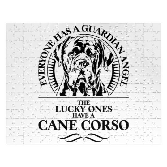 Proud Cane Corso Guardian Angel dog quote Jigsaw Puzzles