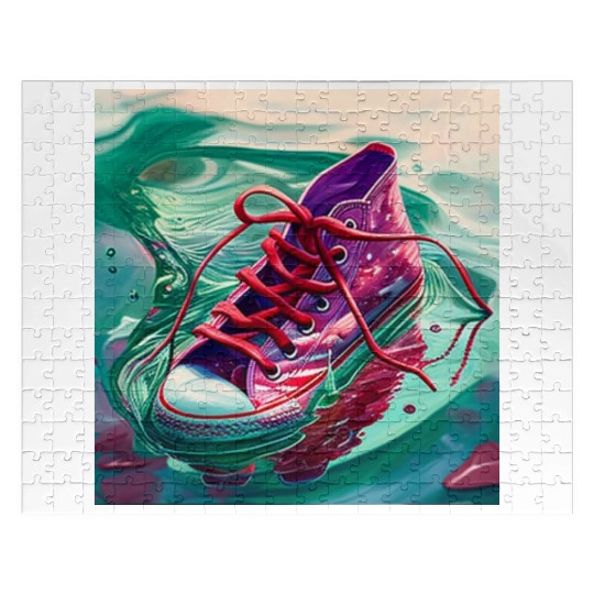 One purple running shoe Jigsaw Puzzles
