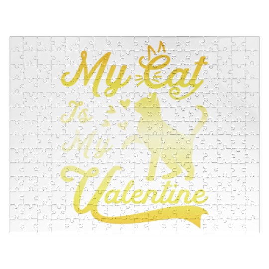 Cat Valentine Humor Kitties Lover Jigsaw Puzzles