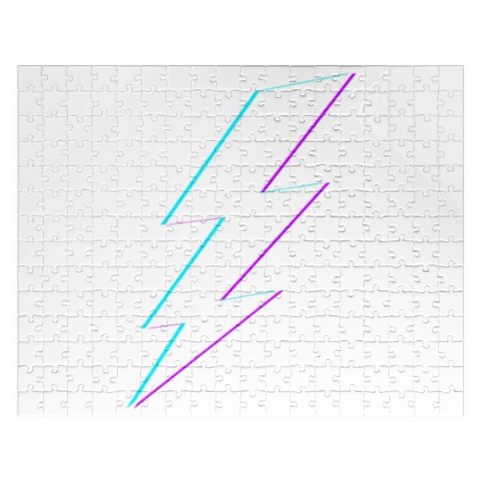 Lightning Bolt Vaporwave Storm Lightning Jigsaw Puzzles
