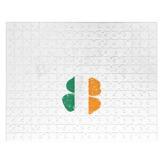 Hooligan St Patricks Day Irish Shamrock Flag Jigsaw Puzzles