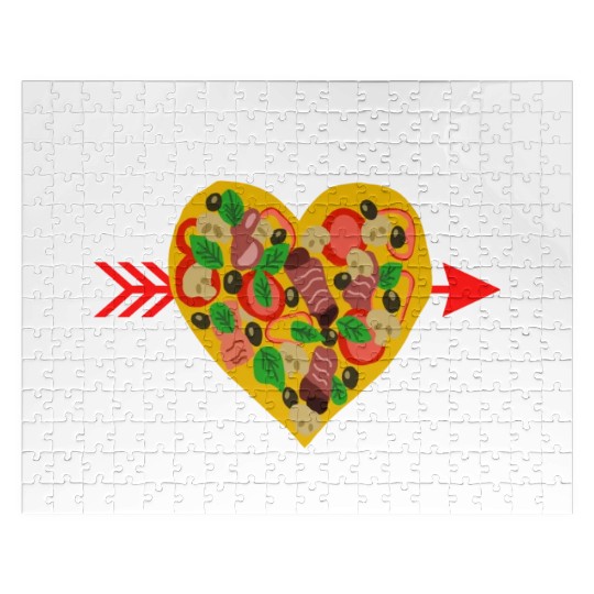love hot pizza is my valentine Jigsaw Puzzles