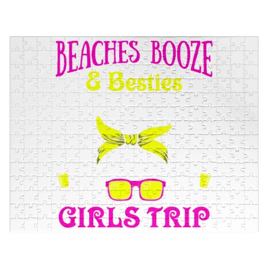 Beaches Booze Besties Girls Trip Spring Break Jigsaw Puzzles