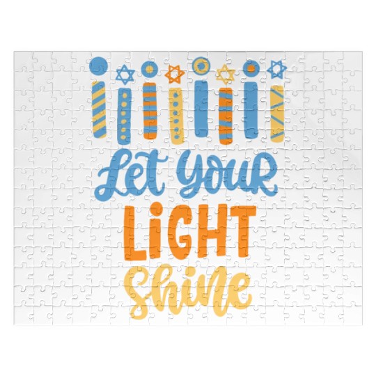 Funny Hanukkah Let Your Light Shine Menorah Adults Jigsaw Puzzles