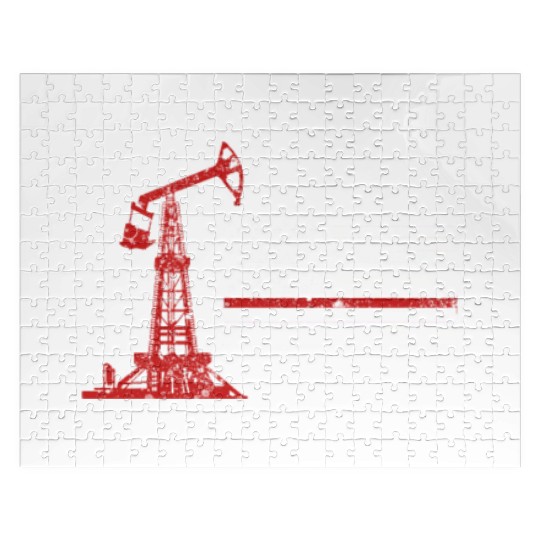 Oilfield Oil Drilling Us Flag Jigsaw Puzzles