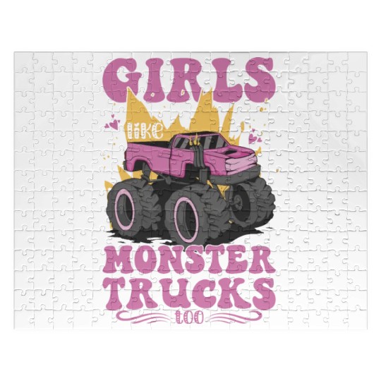 Girls Like Monster Trucks Too Girls Monster Truck Jigsaw Puzzles