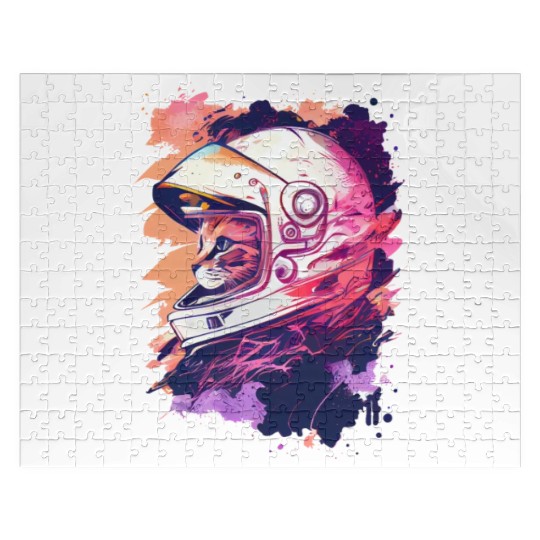 Aesthetic Vaporwave Space Cat 80s 90s Astronaut Jigsaw Puzzles