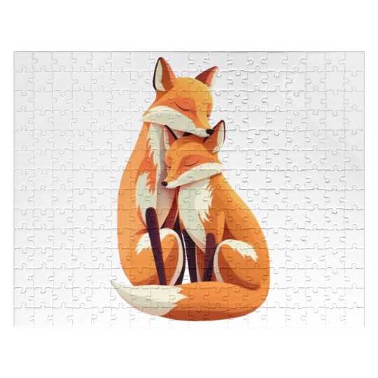 Fox forest animal foxes siblings bro sis nature Jigsaw Puzzles