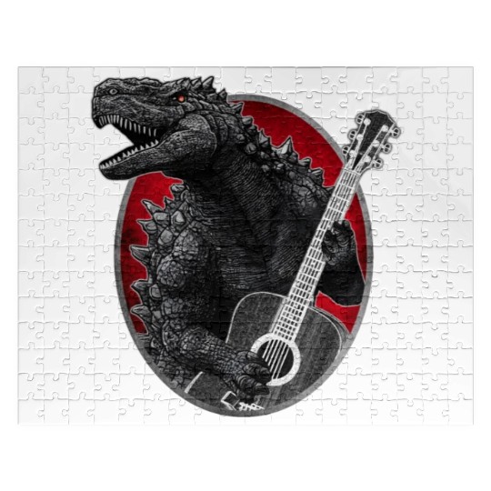 Kaiju playing guitar Jigsaw Puzzles