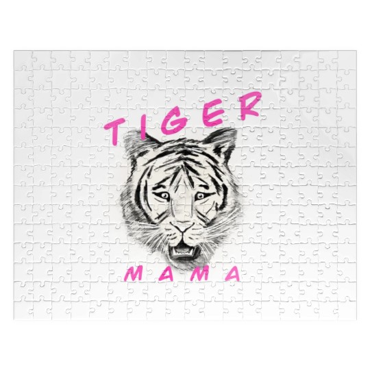 Tiger Mama (pink) Jigsaw Puzzles