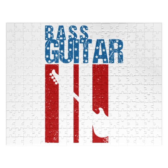 American Flag Bass Guitar Patriotic Musician Jigsaw Puzzles