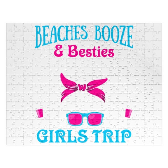 Beaches Booze Besties Girls Trip Spring Break Jigsaw Puzzles