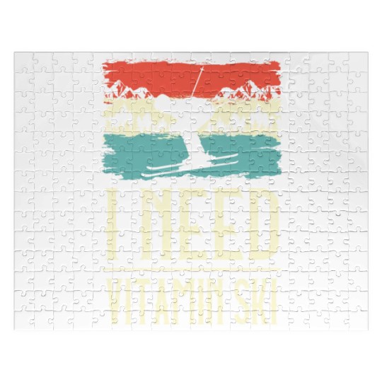 I Need Vitamin Skiing Ice Ski Winter Sport Skier Jigsaw Puzzles